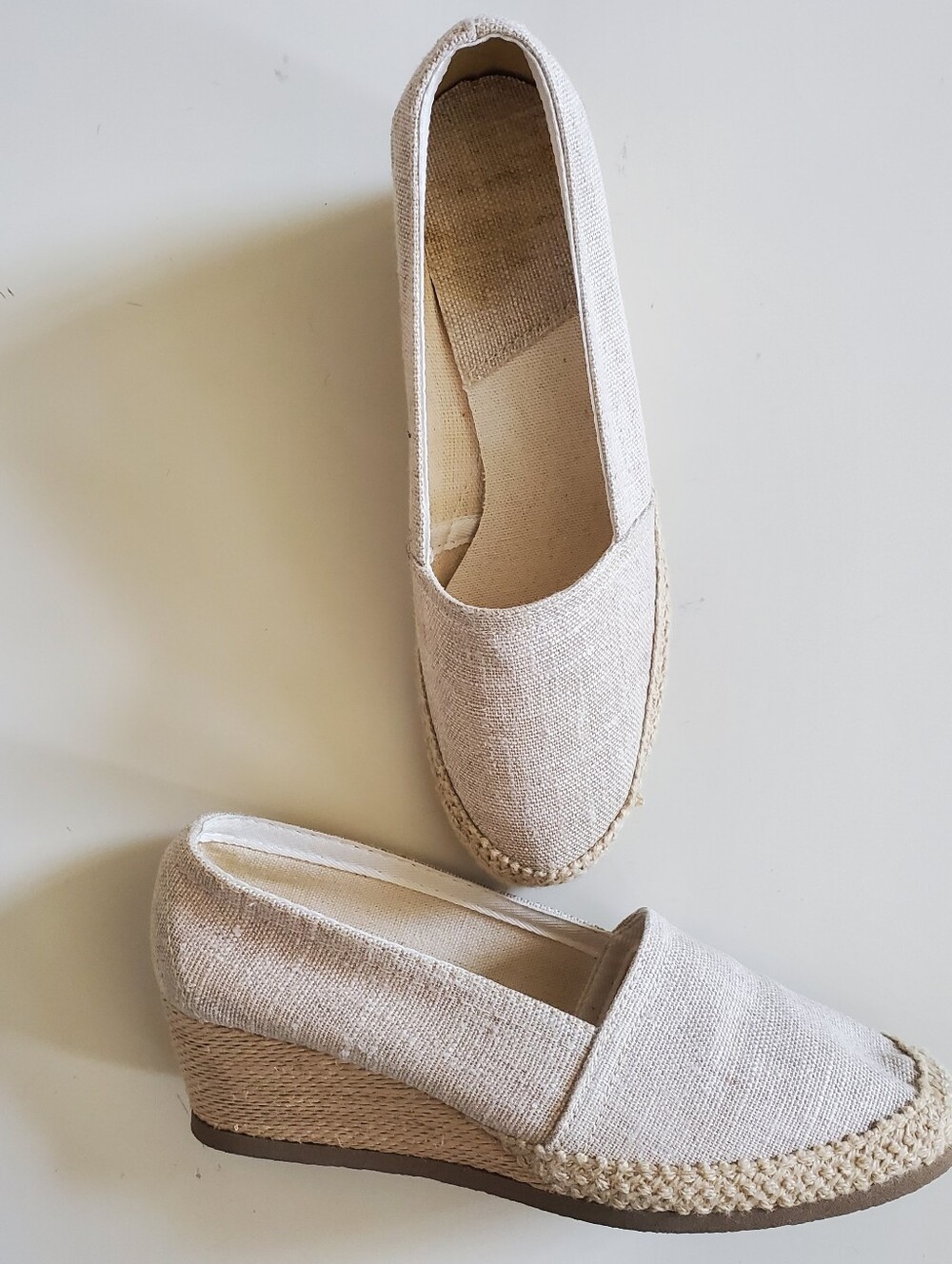 Cream Espadrille Wedge Slip-On